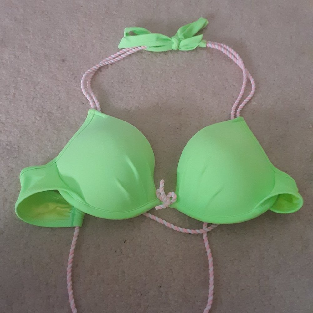 Victoria's Secret VS neon green bikini top 32b